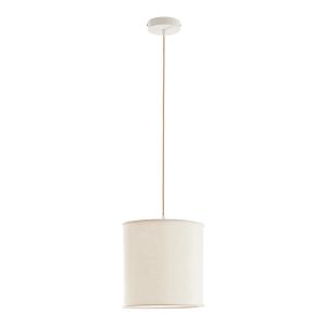 Candeeiro suspenso buckley com abajur em tecido branco [lux.pro]