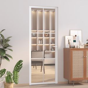 Porta de interior 76x201,5 cm vidro esg e alumínio branco weg8659
