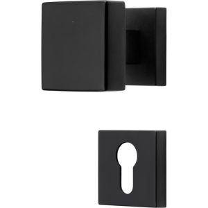 Puxador , lote de 32, roseta quadrada, preto, para porta de entrada.