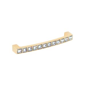 Puxador para mobiliário, zamac e vidro, dist centros 128mm,balagem 25