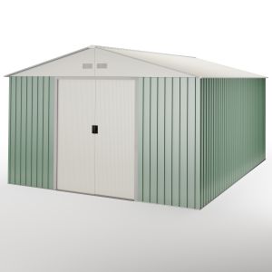 Abrigo de jardim 15,5m2 Wasabi - porta de correr larga - verde bege