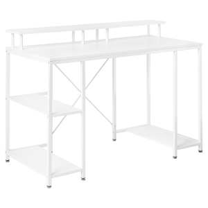 Secretária caddo 120 cm 60 cm com prateleiras branco