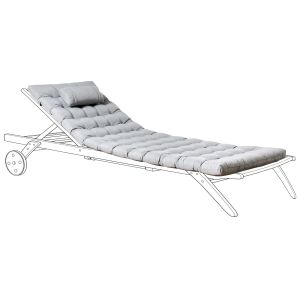 Almofada para espreguiçadeira cesana premium 192 x 56 cm cinzento mesclado