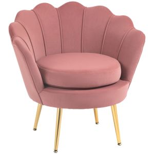 Poltrona 76x67x74 cm veludo (100% poliéster), espuma, metal color rosa
