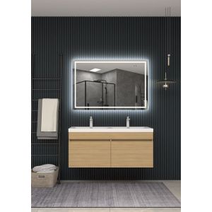 Espelhos com luz LED, luz frontal fria sensor anti-embaciamento 120 x 80 cm
