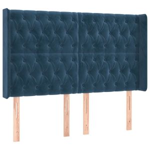 vidaXL cabecero con orejas de terciopelo azul oscuro 147x16x118/128 cm