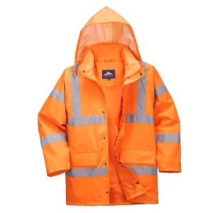 Parka de alta visibilidade - portwest - amarelo - respirável - impermeável