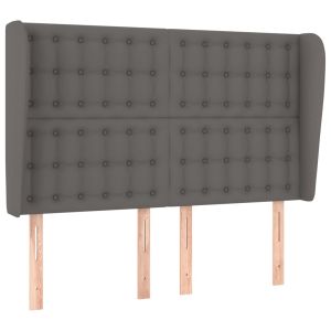 vidaXL cabecero con orejas de cuero sintético gris 147x23x118/128cm