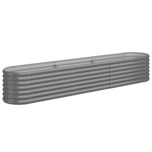 vidaXL jardinera arriate acero galvanizado gris 224x40x36 cm