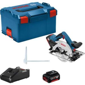 Serra circular Bosch professional gks 18v-57 g + 2 baterias 4,0ah + carrega