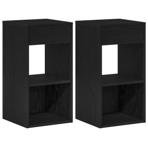 Casa lúmina - set  de 2 mesita de noche negro madeira  35 x 34 x 66,5 cm