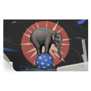 Papel de parede adesivo elefante de circo 416x254 tulup