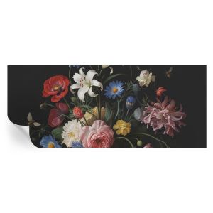 Papel de parede vinílico flores com insetos 250x104 tulup