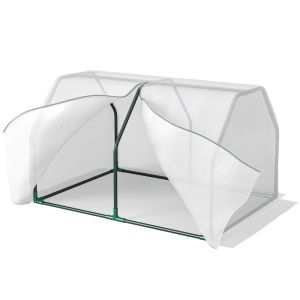 Estufa de jardim 99x71x60 cm aço e pe color blanco Outsunny