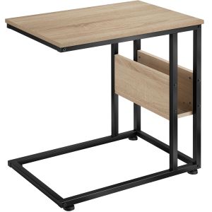 Mesa auxiliar 55x36,5x60cm, madeira industrial clara, roble sonoma