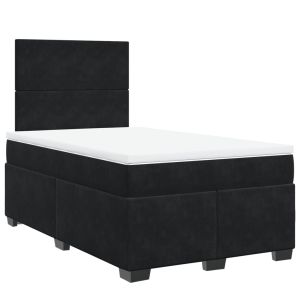 vidaXL cama box spring con colchón terciopelo negro 120x200 cm