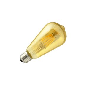 Lâmpada LED st64 filamento 6w E27 branco 2700k ouro