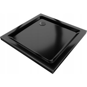 Base de duche antiderrapante 80x80cm, preto
