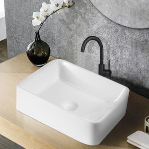 Nettlife lavatório ceramico branco 48x37