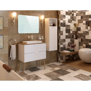 Coluna da casa de banho niki 1 porta 120x40x26,5 cm branco t-bath