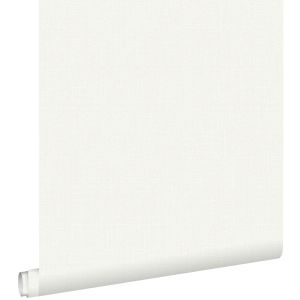 Estahome papel de parede textura de linho branco 53 cm x 10.05 m