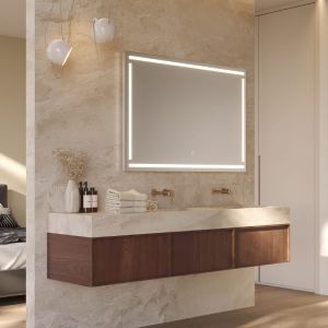 LEDimex-espelho viena 80x80 quadrado frontal triLED alumínio