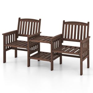 Banco de jardim - helloshop26 - 165x60x88 cm - madeira de abeto - 2 pessoas