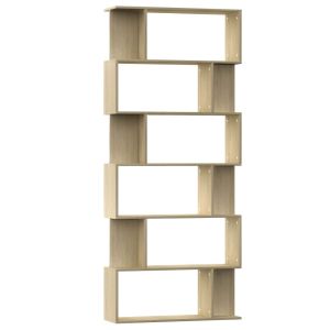 vidaXL estantería/divisor madera contrachapada color roble 80x24x192cm