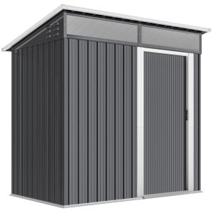 Abrigo de armazenamento 195x122x159-1,82 m aço galvanizado color gris