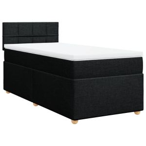 vidaXL cama box spring con colchón tela negro 90x190 cm