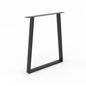 Rei | pé trapezoidal para mesa de jantar 71 cm | aço com acabamento preto |