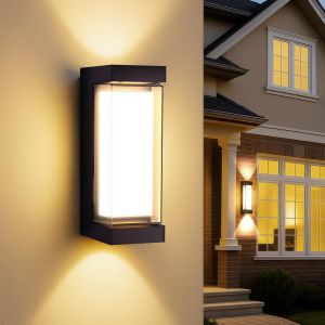 Luminária de parede exterior impermeável up/down 16 w preto