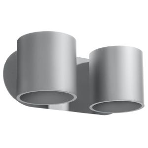 Lámpara de pared orbis 2 gris aluminio 26x10x12cm