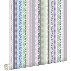 Estahome papel de parede fitas pastéis 53 cm x 10.05 m