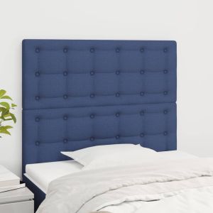 Cabeceira de cama 2 pcs tecido 100x5x78/88 cm azul ptob5316