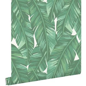 Estahome papel de parede folhas de bananeira verde jade 53 cm x 10.05 m