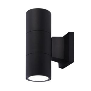 Aplique de exterior 2 luzes chill preto cilíndrico 2xgu10 ip44 wonderlamp