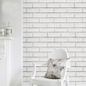 Arquiservi - Revestimento de parede em PVC, Tijolo branco (2,65 m²)