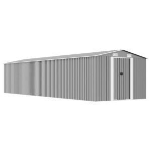 Abrigo de jardim 257x990x181 cm aço galvanizado cinzento