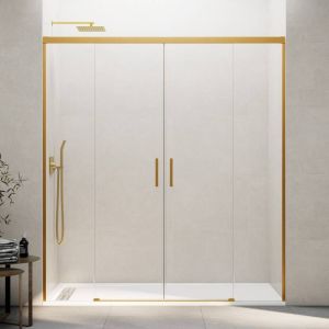 Divisória basic spazio 2 portas + 2 fixos transparente ouro 190 cm