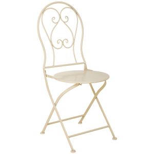 Cadeira em ferro forjado beige 38x46x90h cm