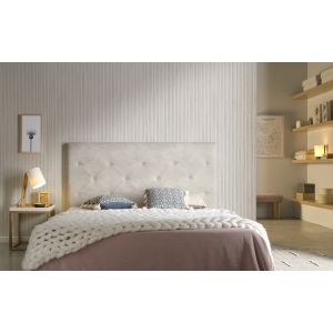 Cabeceira sapphire para cama de 100cm, tecido branco-creme, 115x115x8.