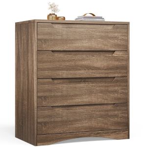 Cômoda de 4 gavetas castanha em mdf - 71 x 41 x 82 cm