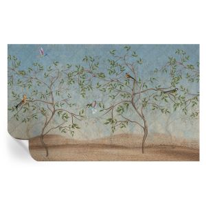 Papel de parede adesivo pássaros nas árvores 416x254 tulup