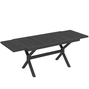 Mesa extensível de jardim 214x85x73 cm alumínio, aço color gris Outsunny