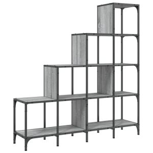 vidaXL estantería madera ingeniería y metal gris sonoma 122x30x132 cm