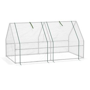 Mini estufa de jardim em pe branca 180x90x90 cm