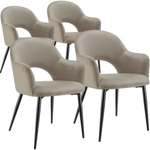 4 cadeiras de sala de jantar terciopelo 57 x 61,5 x 87,5 cm cinzento topo