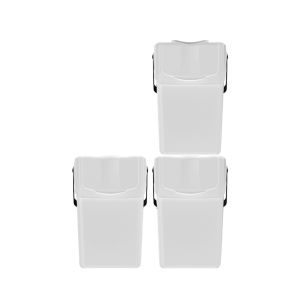 Conjunto de 3 baldes de lixo keden sortibox para reciclado, branco, 75l