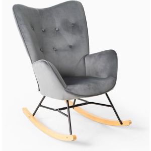 Meubles cosy - poltrona de balanço em tecido cinza - 68x85x99 cm
